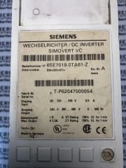 6SE7018-0TA61-Z SIEMENS SIMOVERT MASTERDRIVES SIMOVERT VC