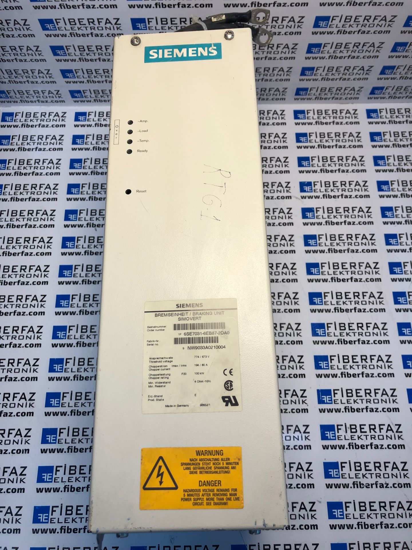 6SE7031-6EB87-2DA0 SIEMENS SIMOVERT MASTERDRIVES BRAK. UNIT 100KW